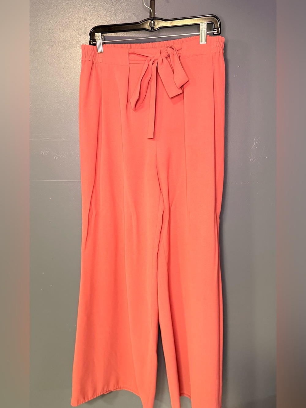 eesome Coral Tie-Waist Wide Leg Pants